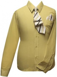Boys Shirt w/ Tie and Hanky-(Banana/Banana)